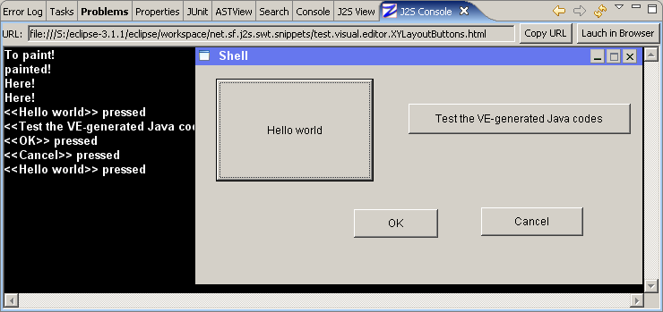 SWT XYLayout by Visual Editor