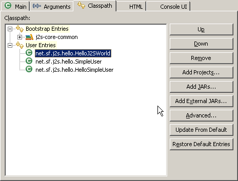 Java2Script classpath tab