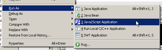 run as java2script application