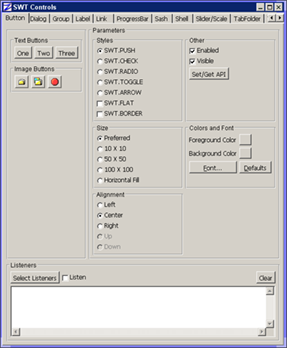 Screenshot of J2S SWT Control Example